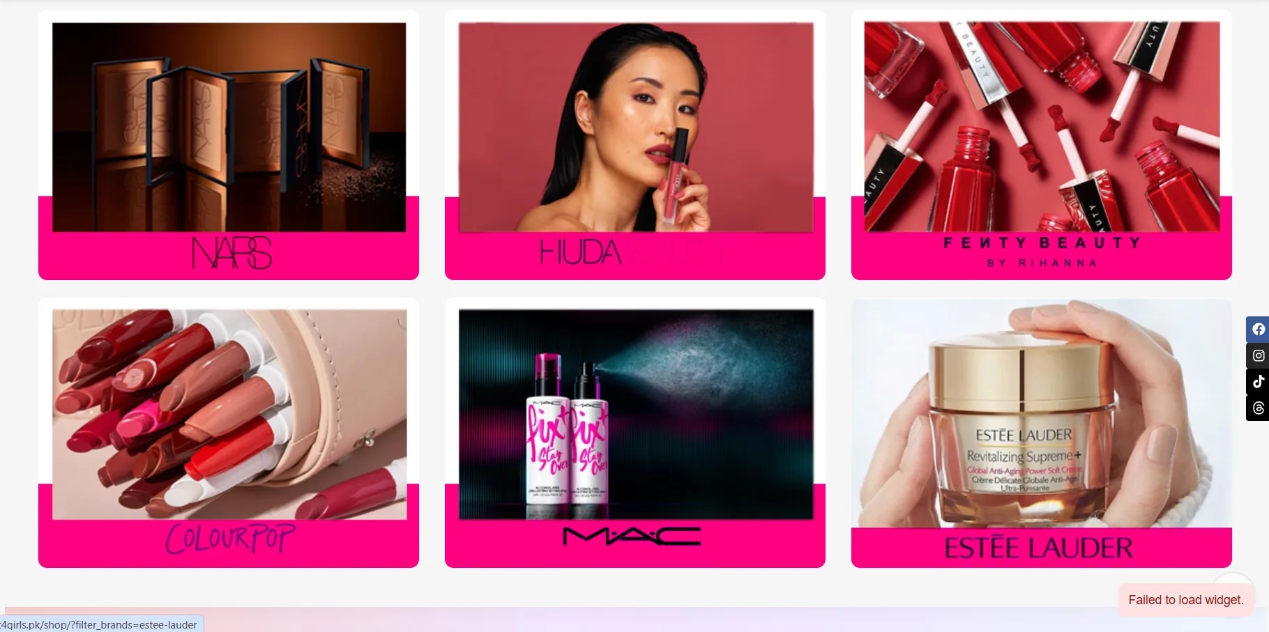 Just4Girls product catalogue